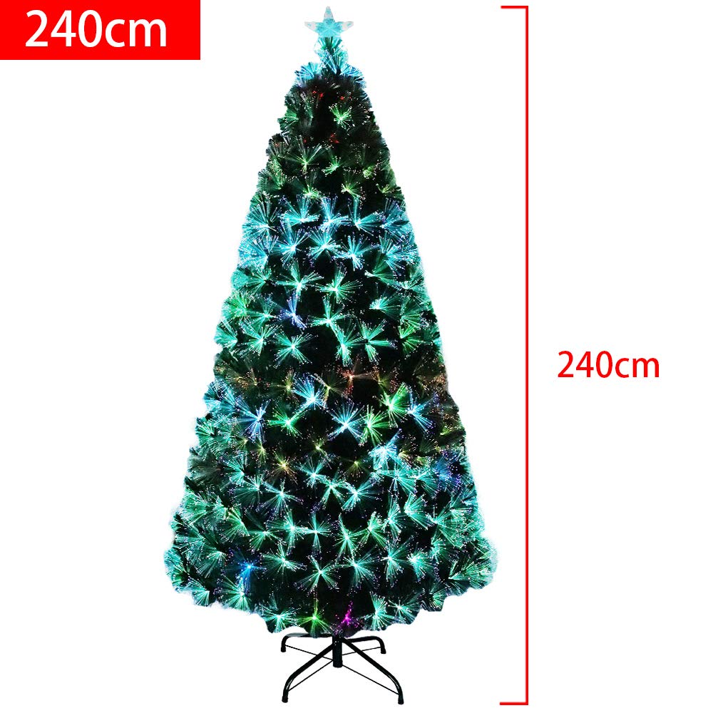 fivmen-k-nstlicher-weihnachtsbaum-240-cm-mit-glasfaser-farbwechsel-und-metallst- image 2