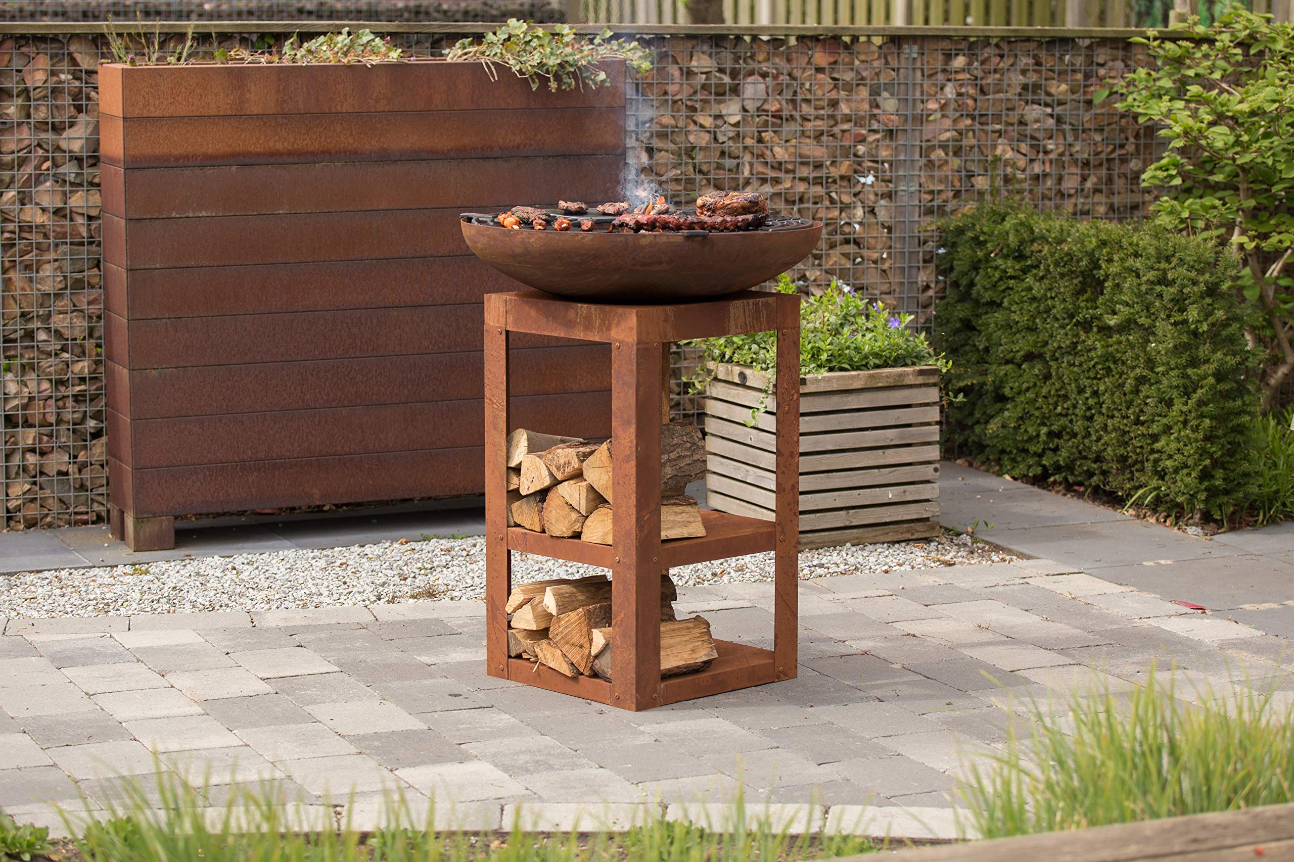 lemodo-bbgrill-trinidad-grill-plancha-feuerstelle-mit-holzablage image 4