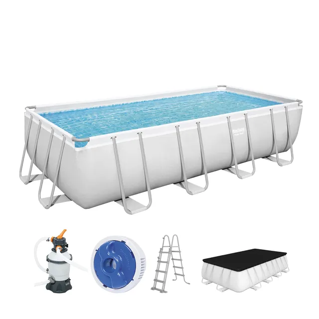 bestway-power-steel-pool-set-56671-eckig-488x244x122-cm-mit-sandfilter image 1