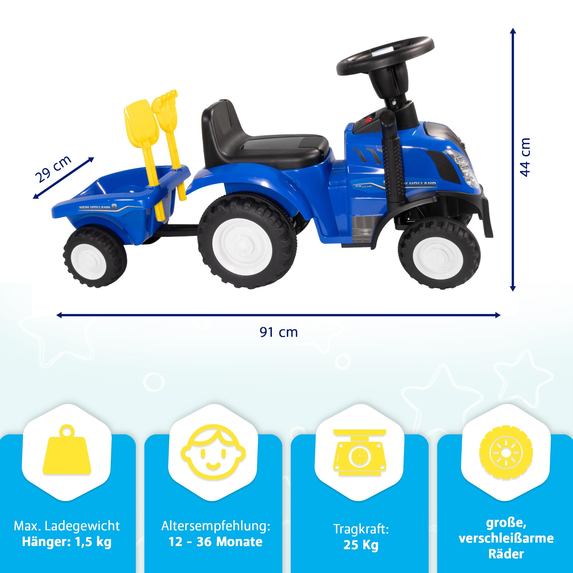 lemodo-new-holland-kindertraktor-rutschauto-mit-anh-nger-ab-1-jahr image 3