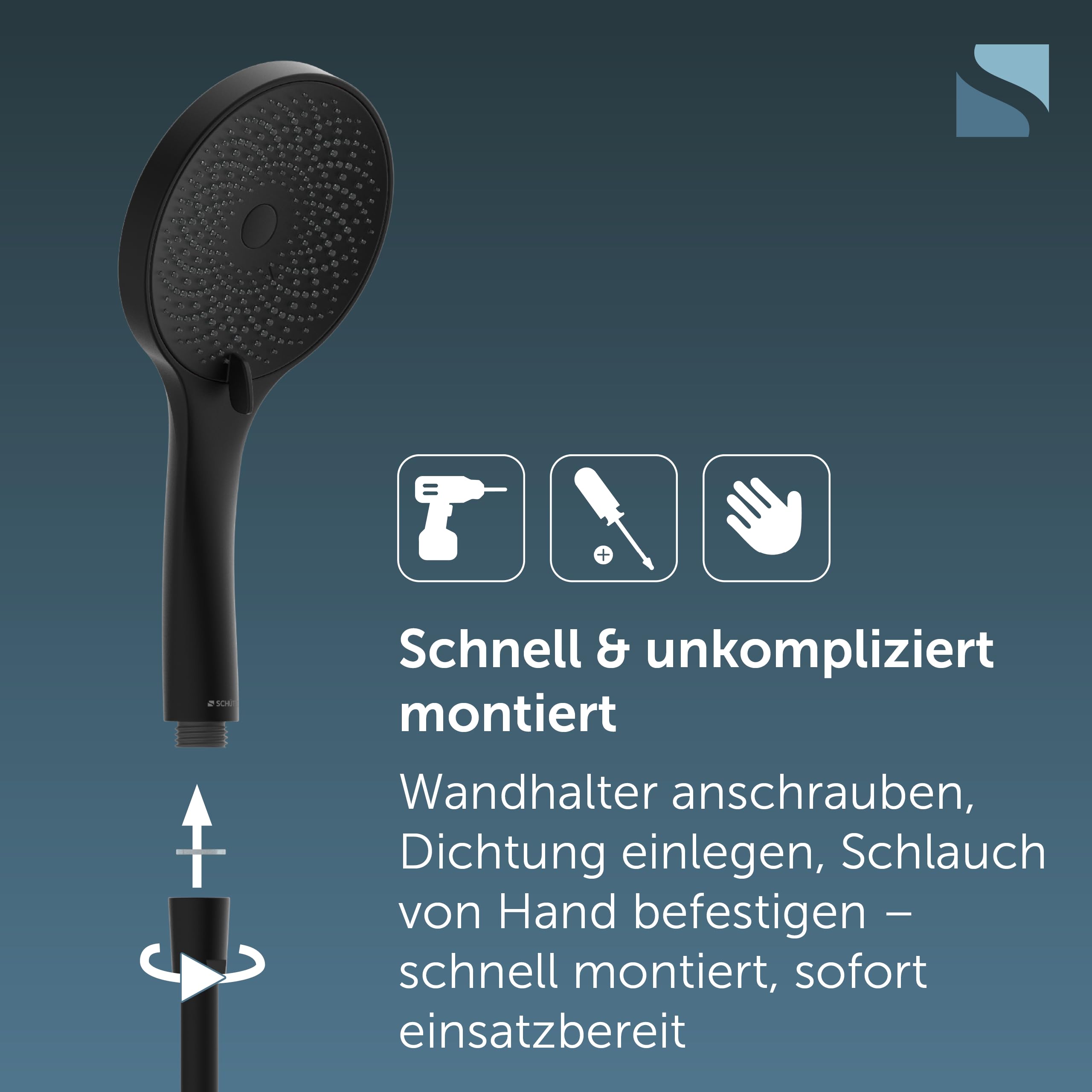 sch-tte-raven-brauseset-schwarz-handbrause-3-strahlig-mit-schlauch-150-cm-und-ha image 6