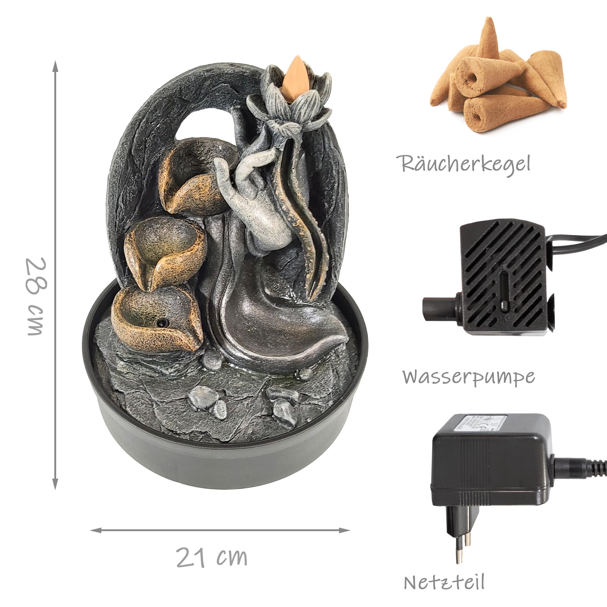 lemodo-zimmerbrunnen-lotus-tischbrunnen-mit-led-und-r-ucherwasserfall image 4