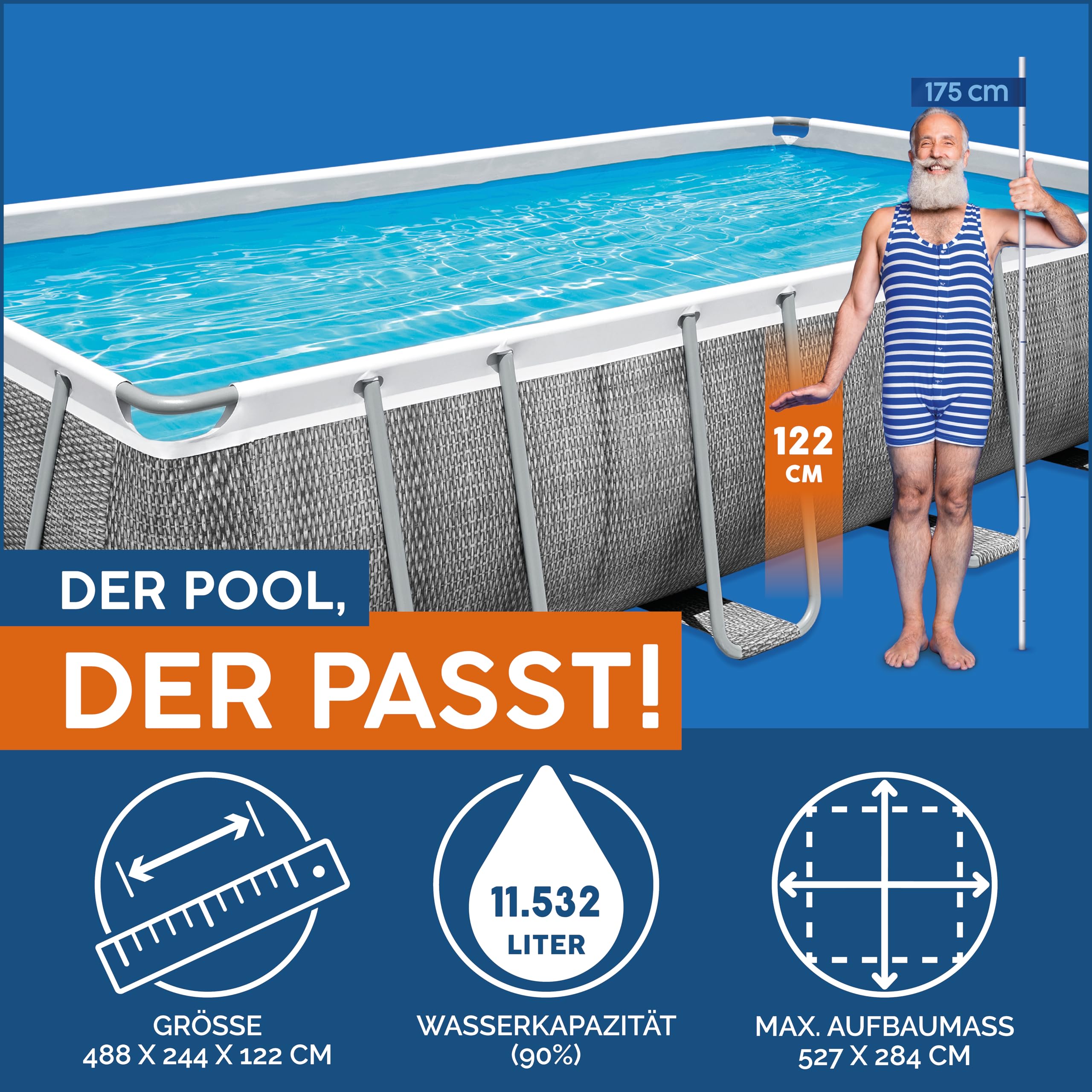bestway-power-steel-frame-pool-set-rattan-optik-488x244x122-cm image 3
