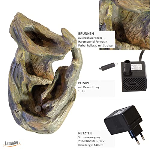 lemodo-nativ-zimmerbrunnen-holz-optik-mit-led-kaskade image 7