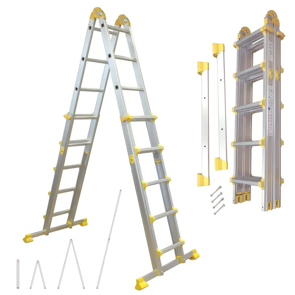 lemodo-mehrzweckleiter-alu-4-teilig-4-6-m-anlege-stehleiter-bis-150-kg image 1