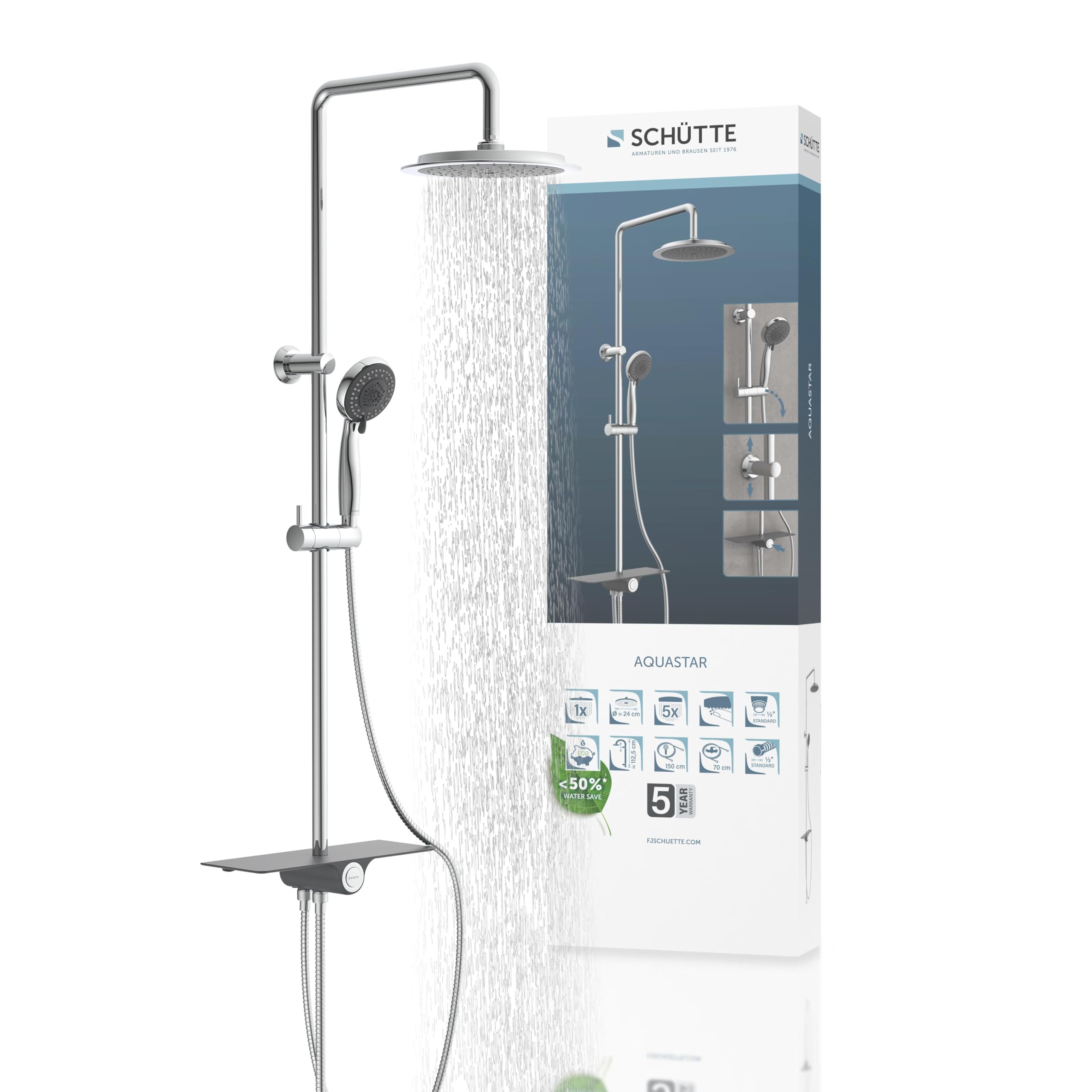sch-tte-aquastar-duschset-regendusche-chrom-wei-240-mm-kopfbrause image 3