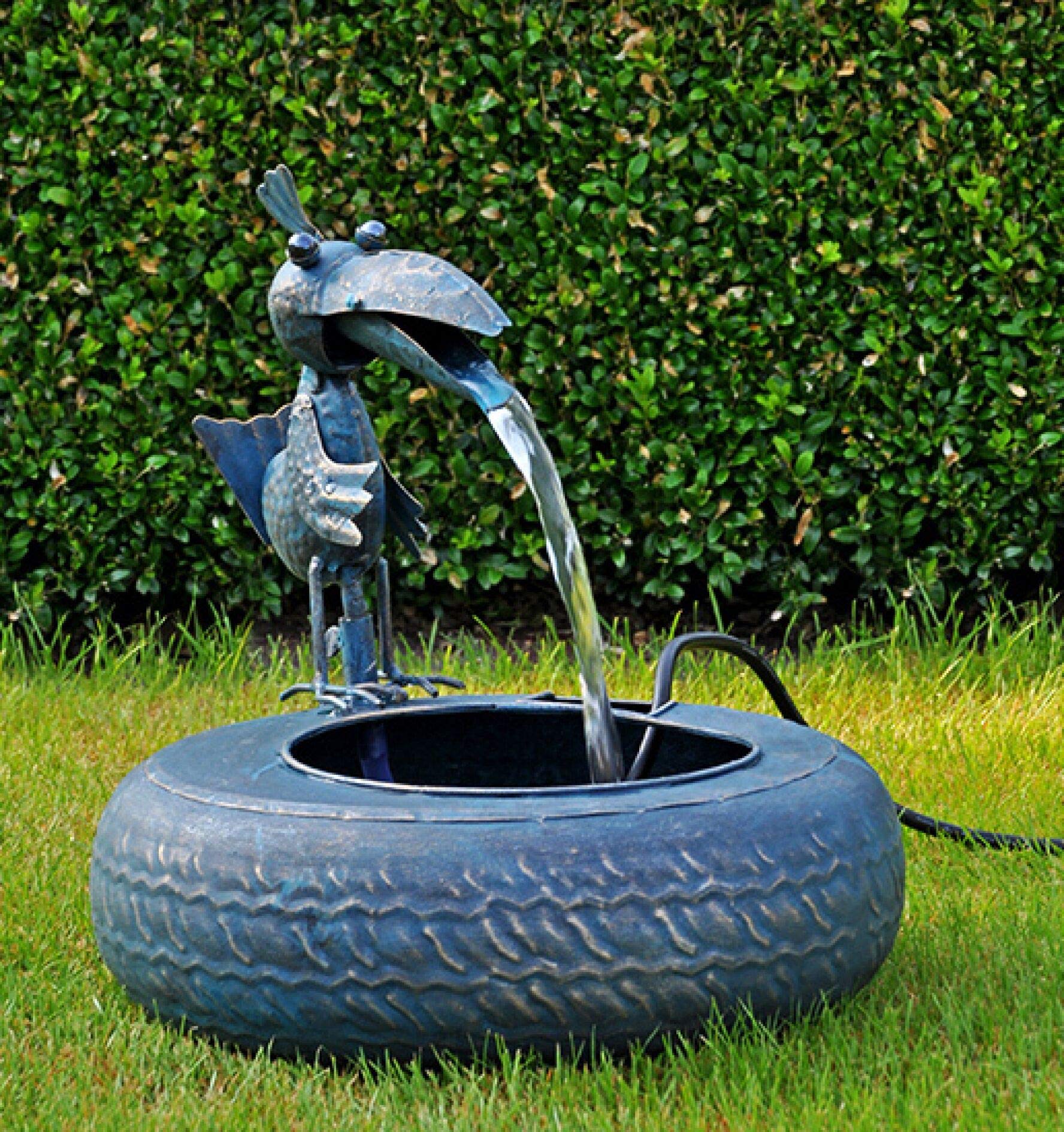 lemodo-metallbrunnen-mit-vogel-34x28x30-cm-inkl-pumpe image 3