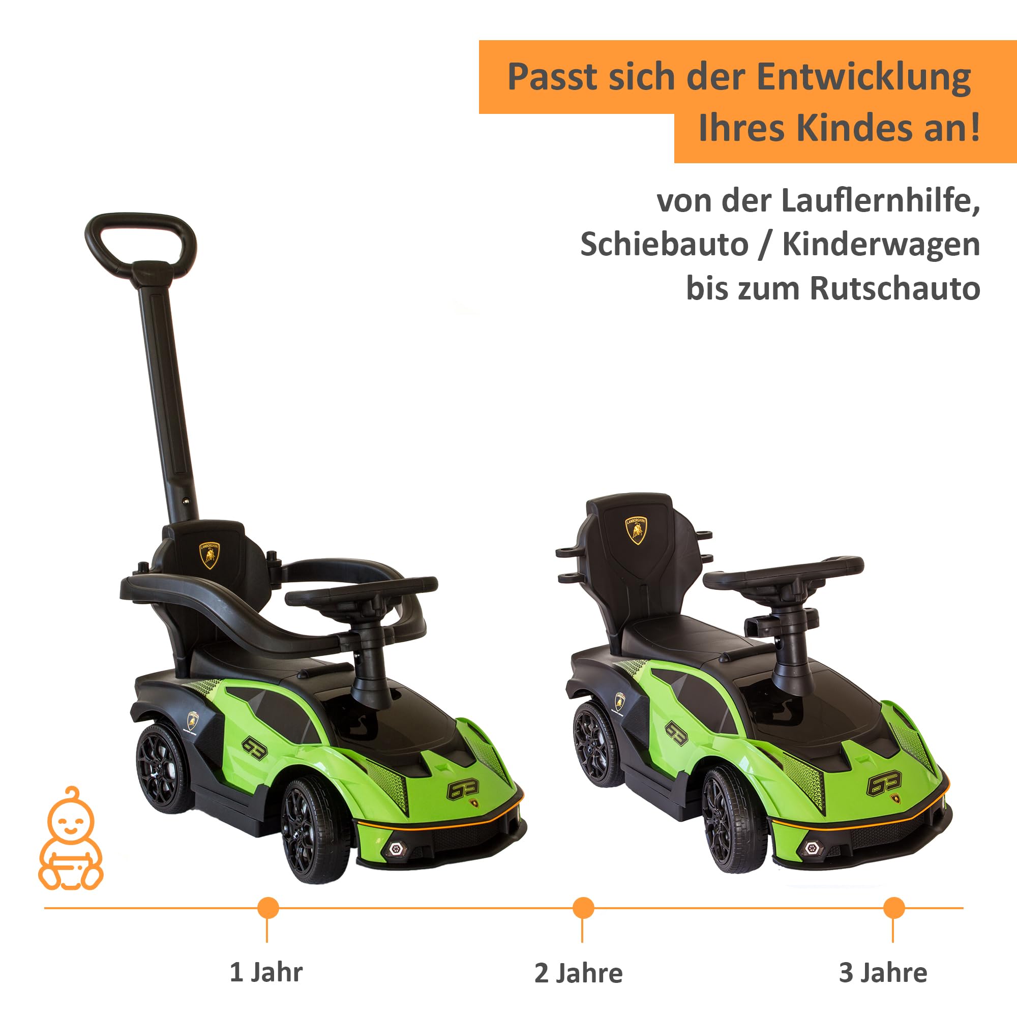 lemodo-lamborghini-essenza-rutschauto-mit-schiebestange-gr-n-ab-1-jahr image 3