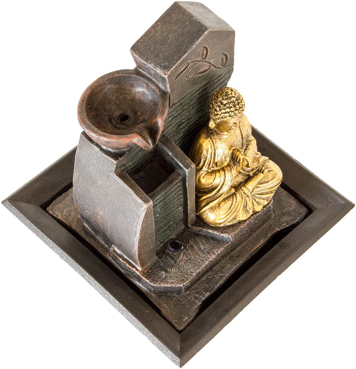 lemodo-nativ-zimmerbrunnen-buddha-mit-led-beleuchtung-und-pumpe-polyresin-dunkel image 8