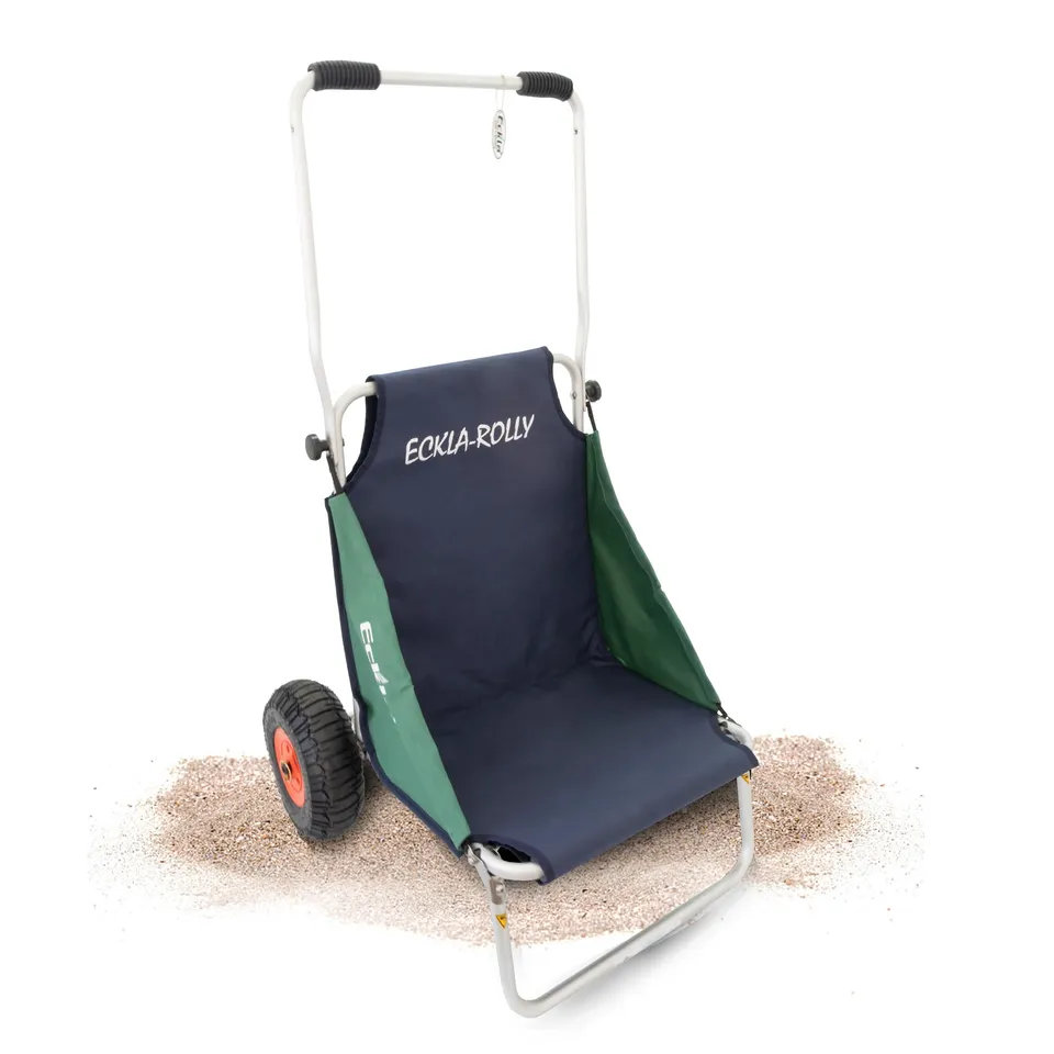 eckla-beach-rolly-klappbarer-strand-trolley-mit-sitz-und-luftreifen image 1