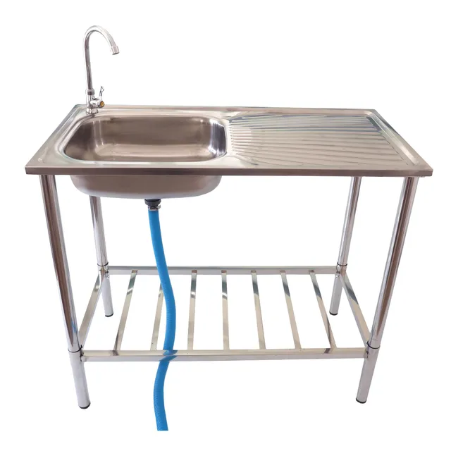 lemodo-outdoor-sp-le-edelstahl-sp-ltisch-mit-wasserhahn-und-siebeinsatz image 1