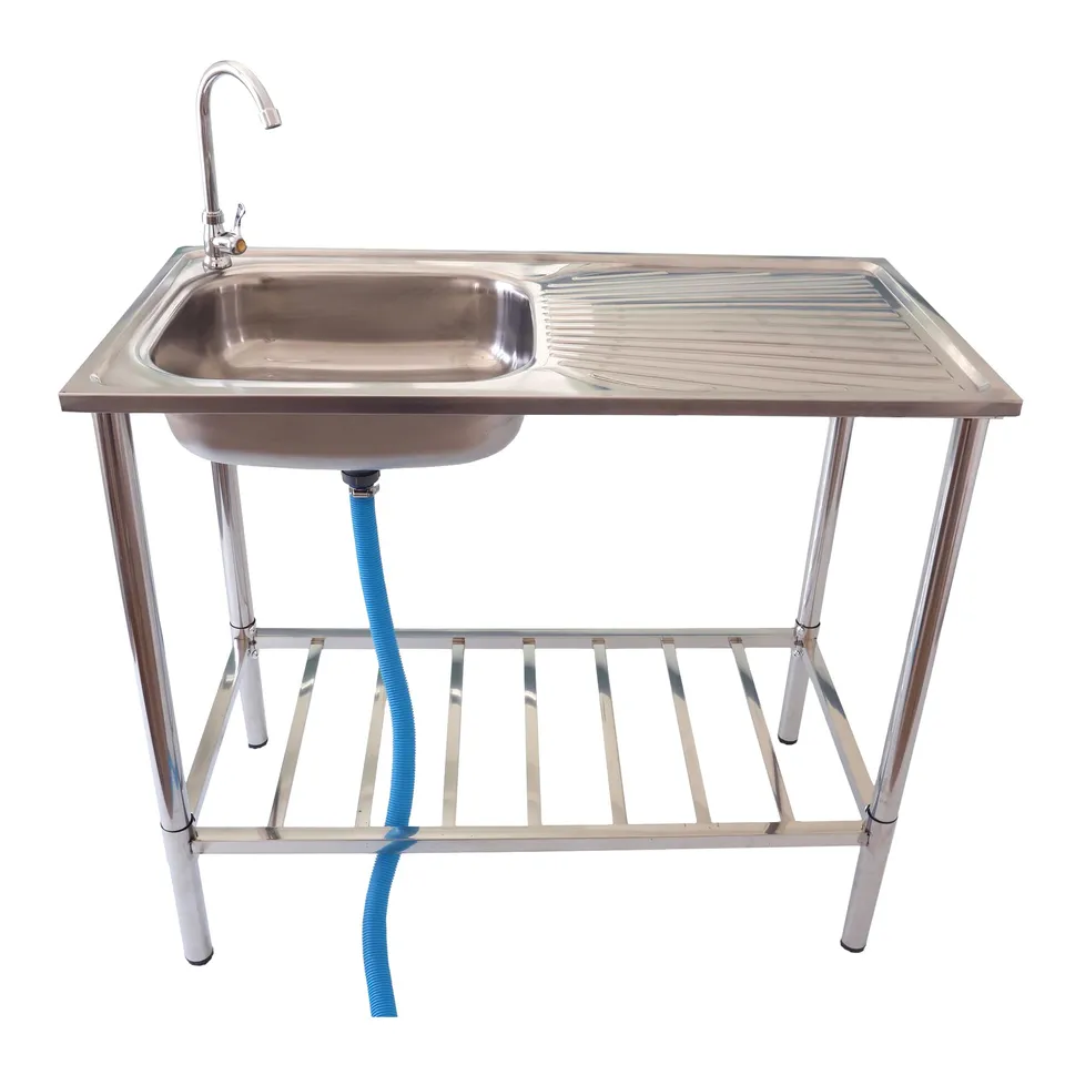 lemodo-outdoor-sp-le-edelstahl-sp-ltisch-mit-wasserhahn-und-siebeinsatz image 1