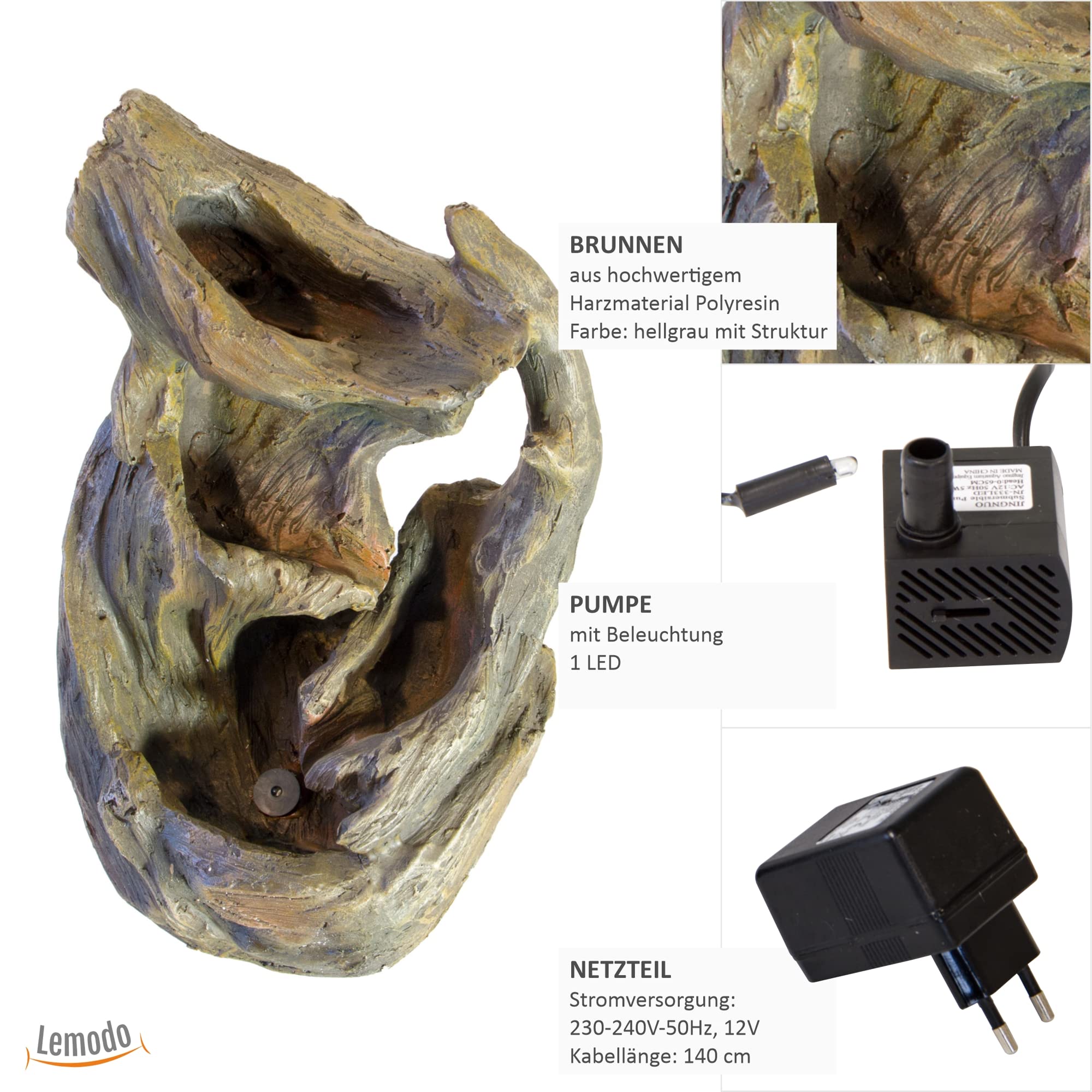 lemodo-nativ-zimmerbrunnen-holz-optik-mit-led-kaskade image 2