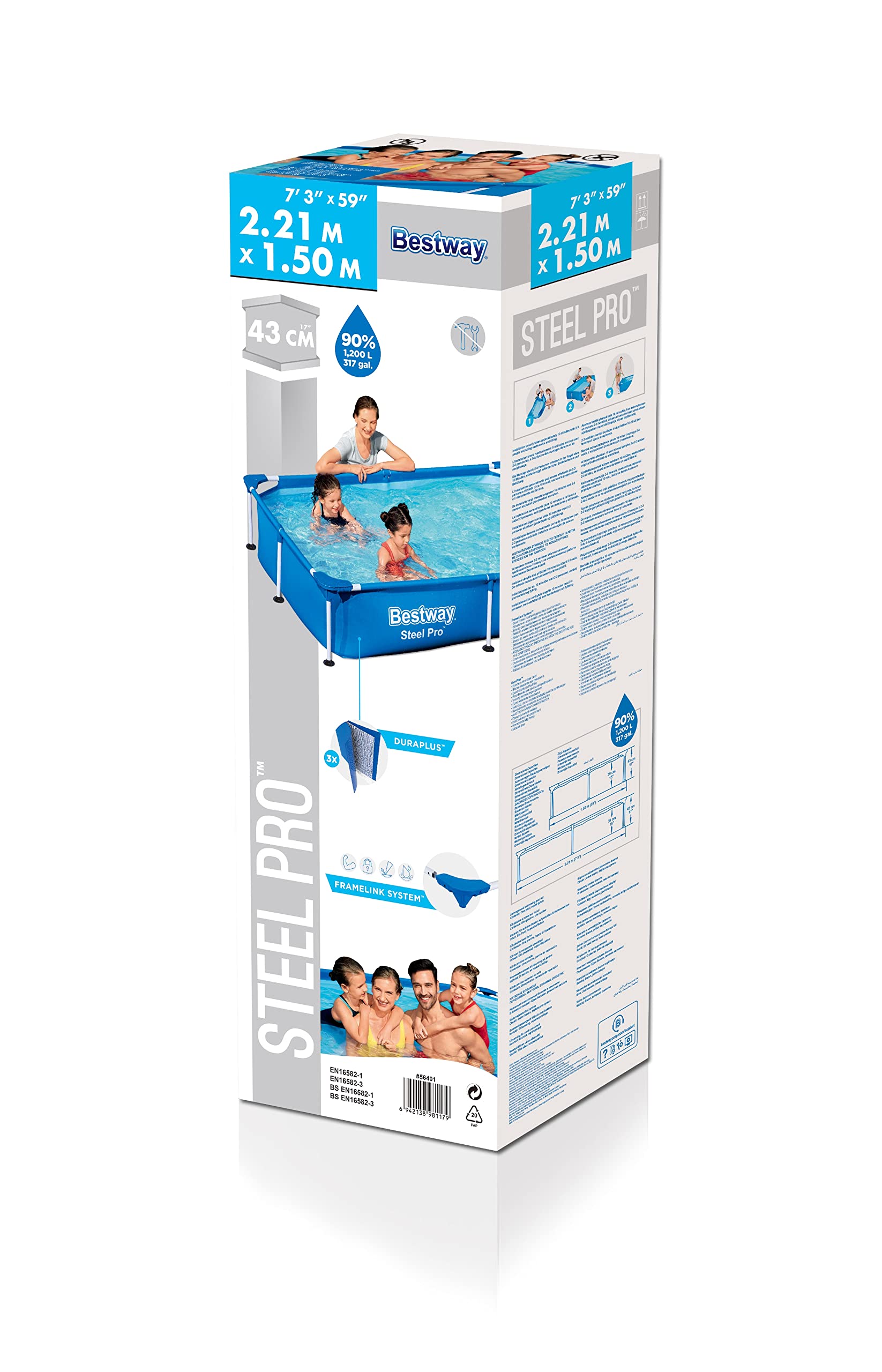 bestway-steel-pro-aufstellpool-ohne-pumpe-221-x-150-x-43-cm-eckig-blau image 3