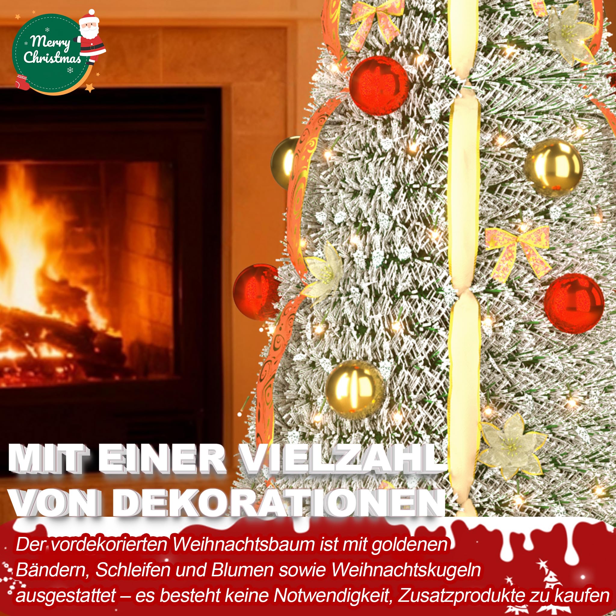 fivmen-pop-up-weihnachtsbaum-180-cm-mit-150-led-warmwei-rot-gold image 4