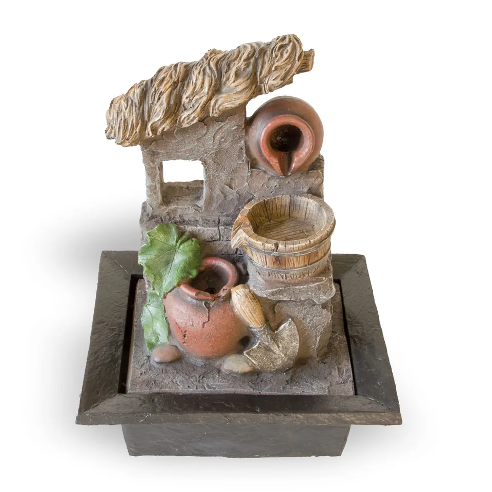 lemodo-nativ-zimmerbrunnen-toskana-mit-led-tischbrunnen-grau image 1