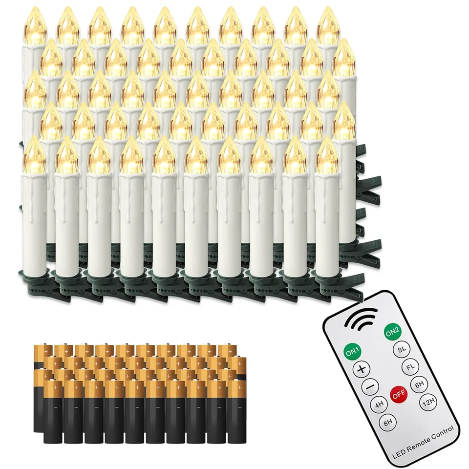 fivmen-led-kerzen-50-st-ck-flammenlos-warmwei-mit-fernbedienung image 1