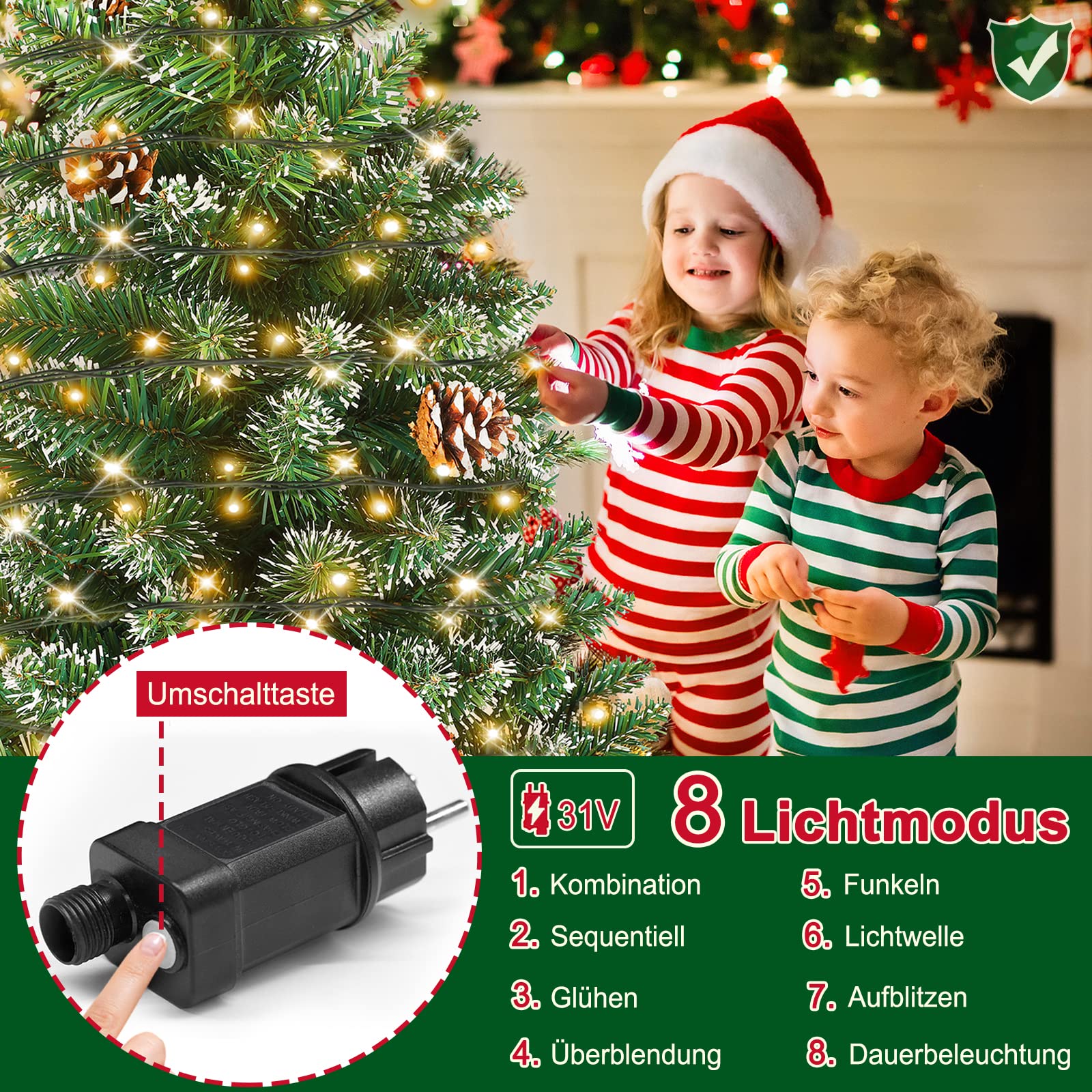 fivmen-weihnachtsbaum-k-nstlich-120-cm-mit-beleuchtung-120-led-mit-schnee-und-ki image 3