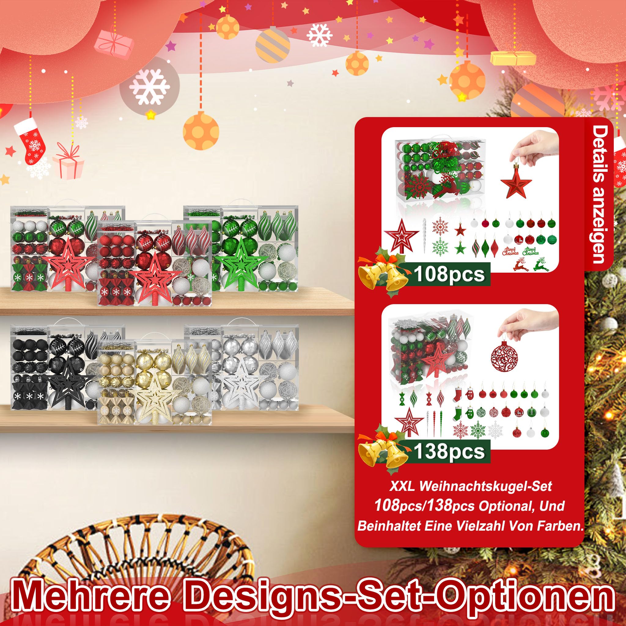 fivmen-weihnachtskugeln-gr-n-108er-set-christbaumschmuck-plastik-bruchsicher image 6