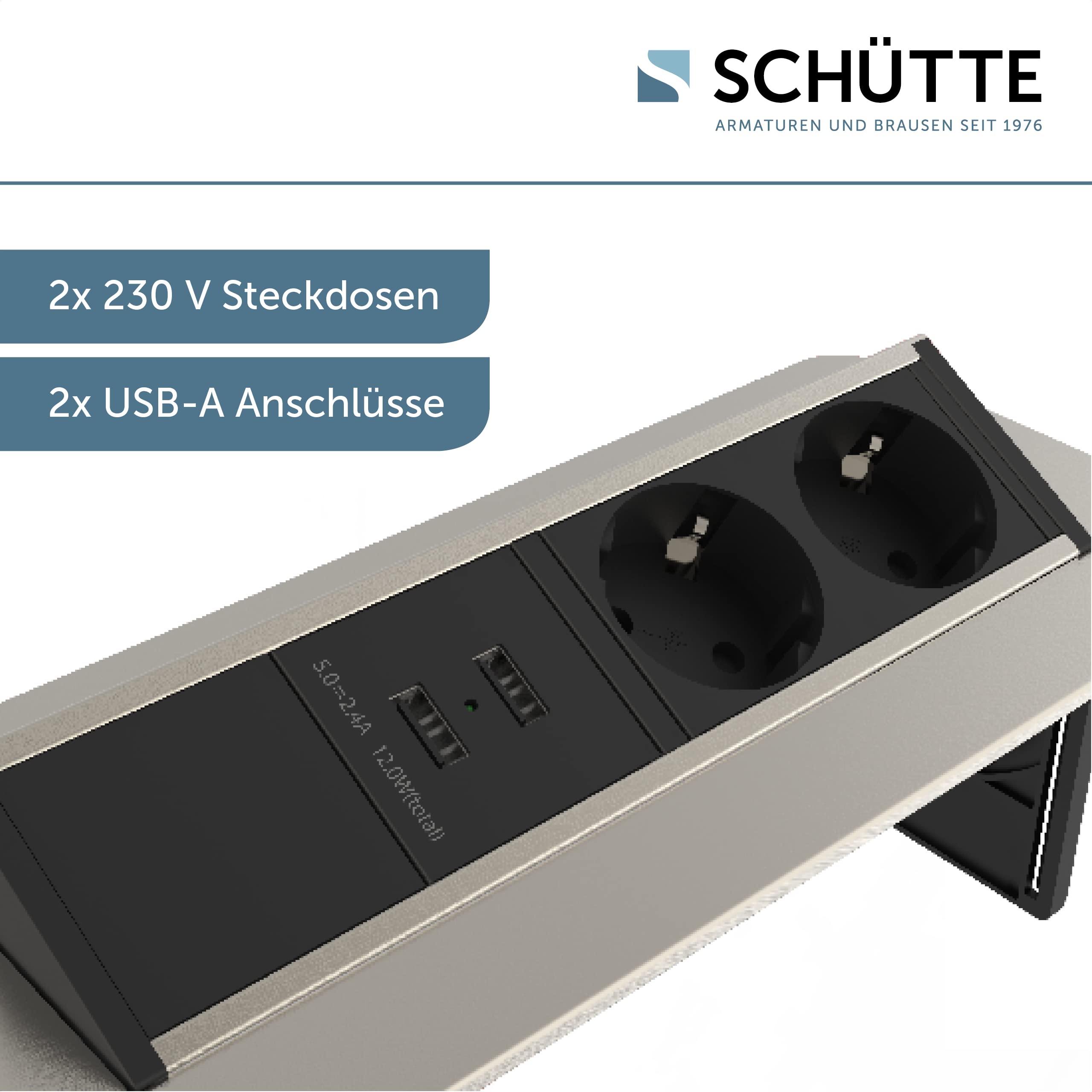 sch-tte-3074-klappbare-einbausteckdose-2x-usb-2x-230v-edelstahl-f-r-arbeitsplatt image 2