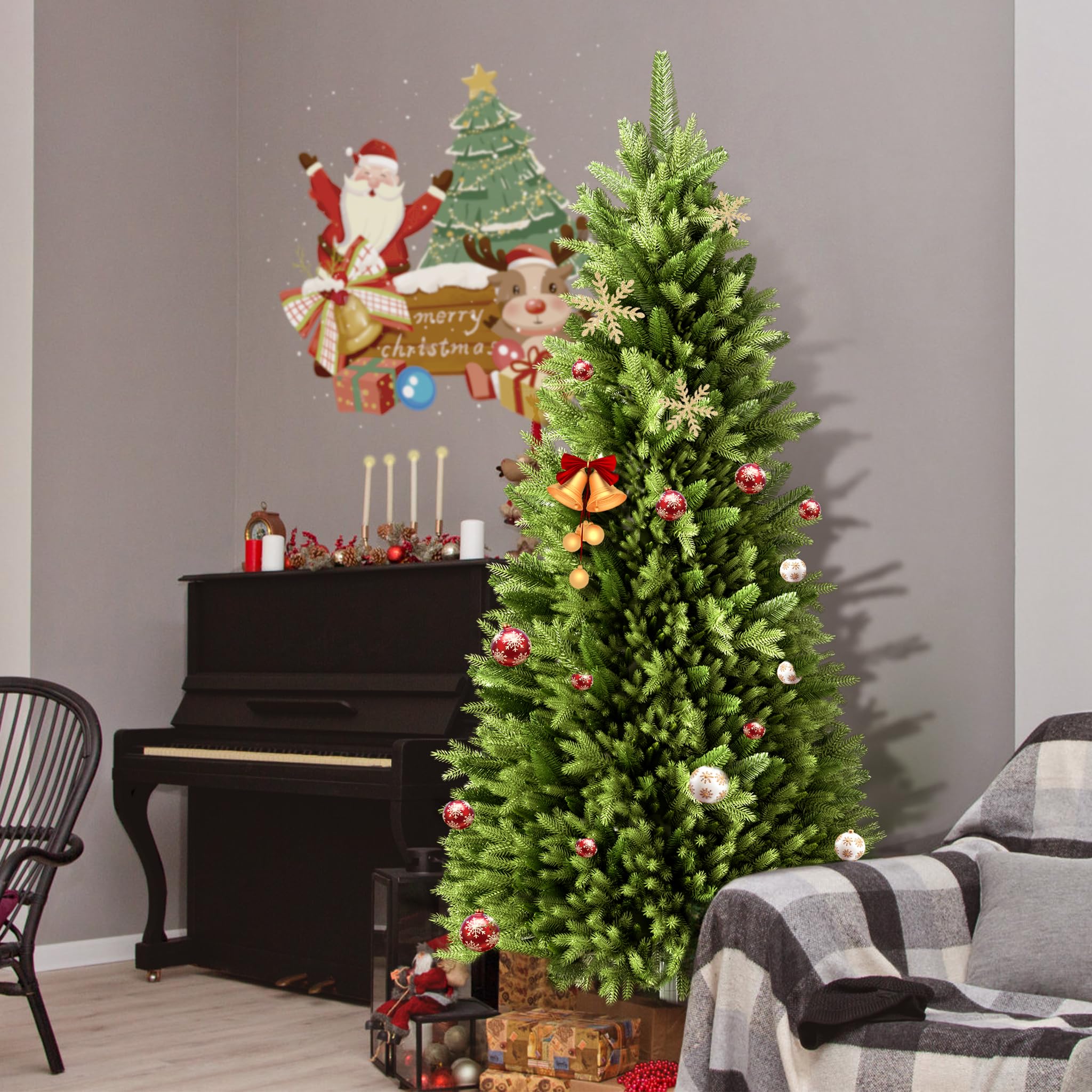 fivmen-weihnachtsbaum-k-nstlich-180-cm-gr-n-mit-holzsockel image 6