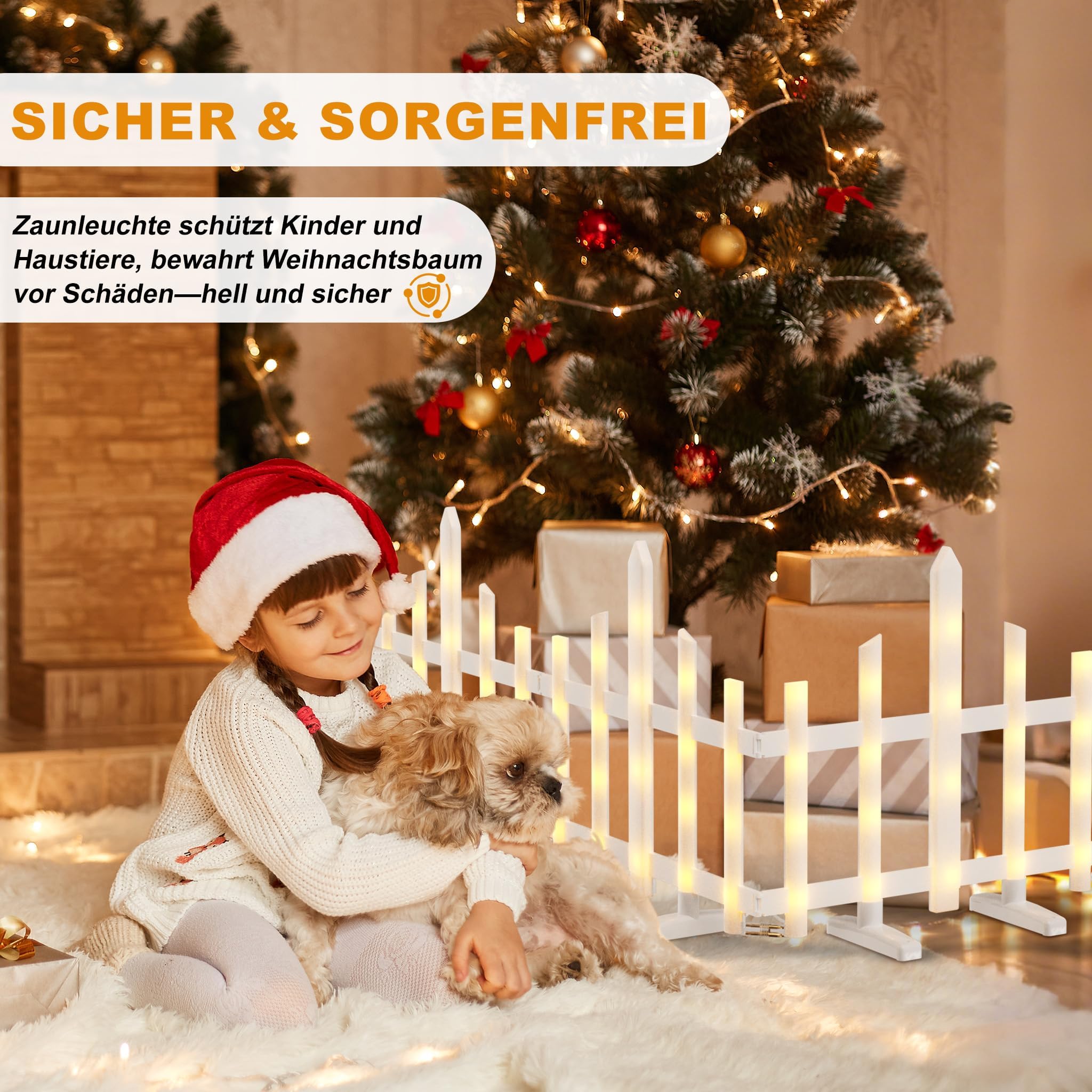 fivmen-weihnachtsbaum-zaun-wei-mit-led-10x-mini-gartenzaun-wellenf-rmig image 5