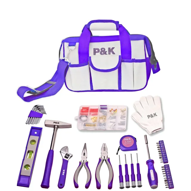 p-k-werkzeugset-141-teilig-lila-werkzeugtasche-f-r-diy-reparatur image 1