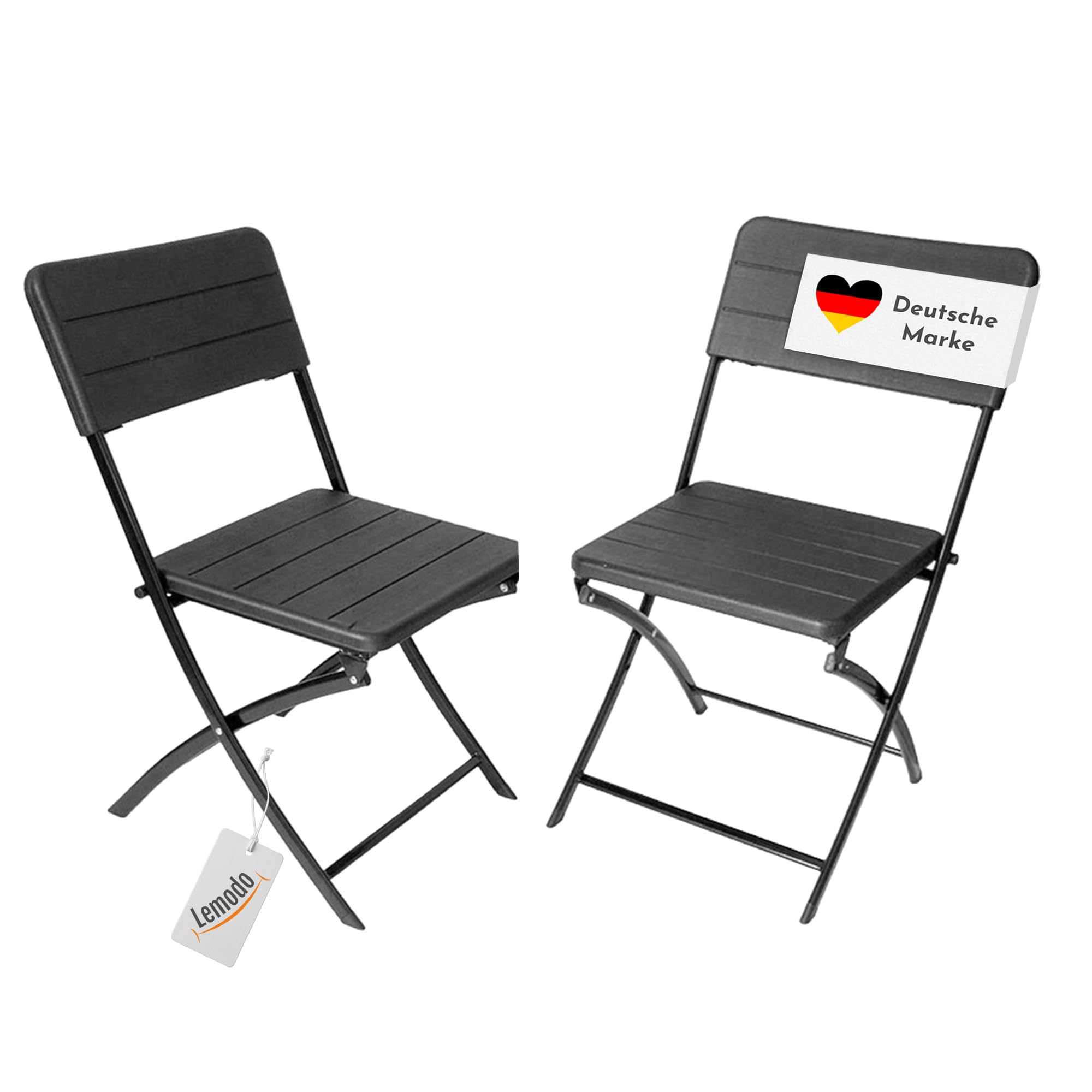 lemodo-klappstuhl-2er-set-campingstuhl-holz-optik-schwarz image 1