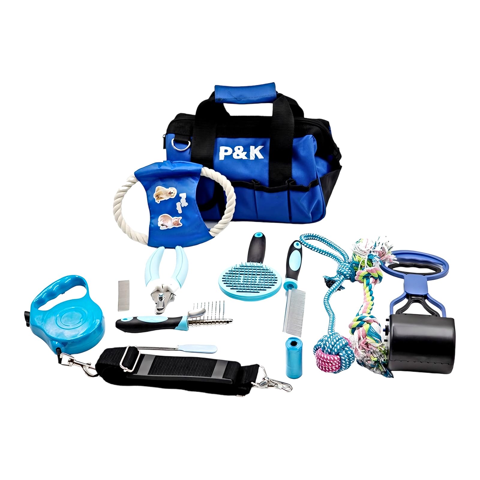 p-k-15-teiliges-tierpflege-spielset-blau-f-r-hunde image 1