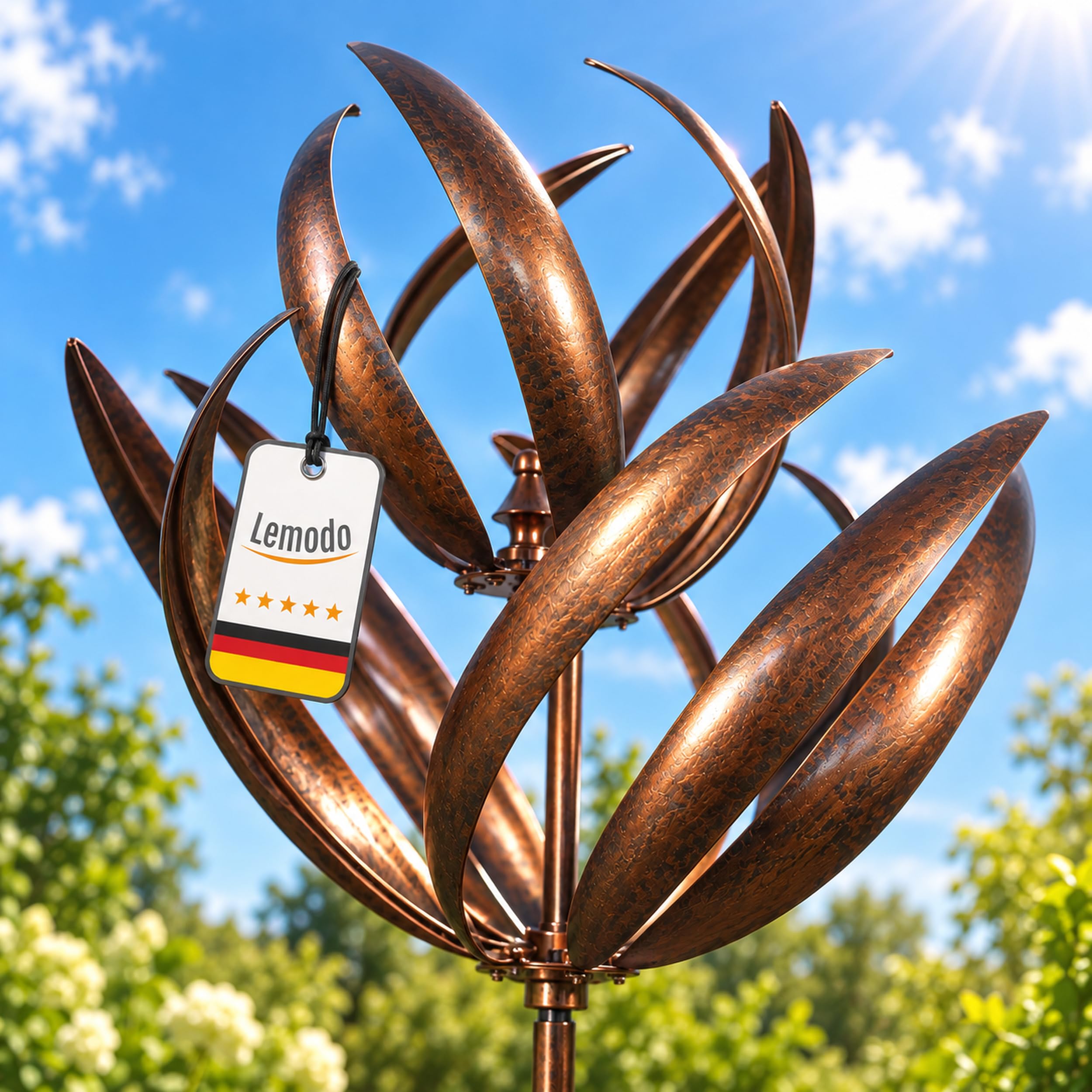 lemodo-windrad-dandelion-mit-gegenl-ufigen-rotoren-gartenstecker-213-cm-kupferop image 8