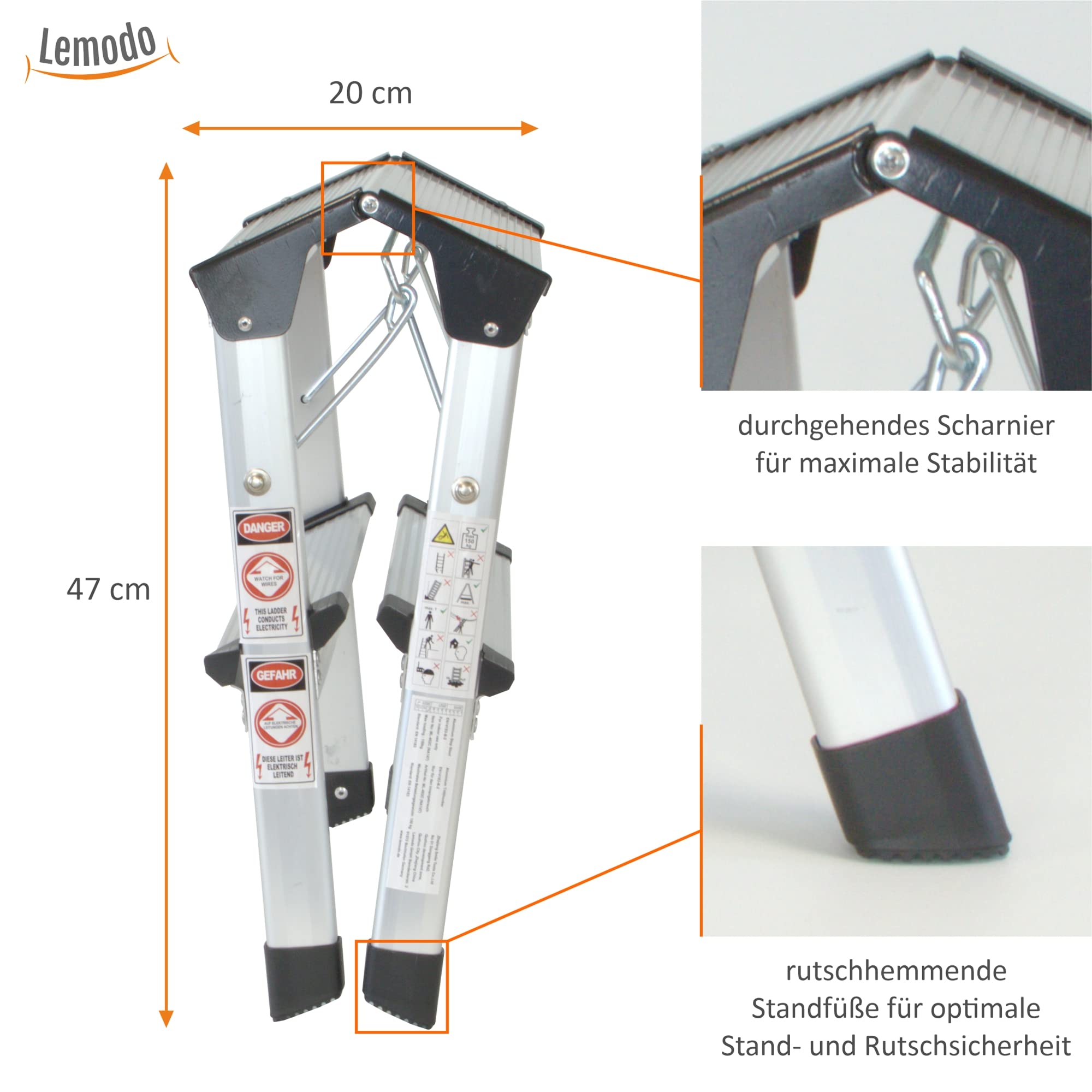 lemodo-alu-trittleiter-klapptritt-2-stufen-41-cm-bis-150-kg image 4