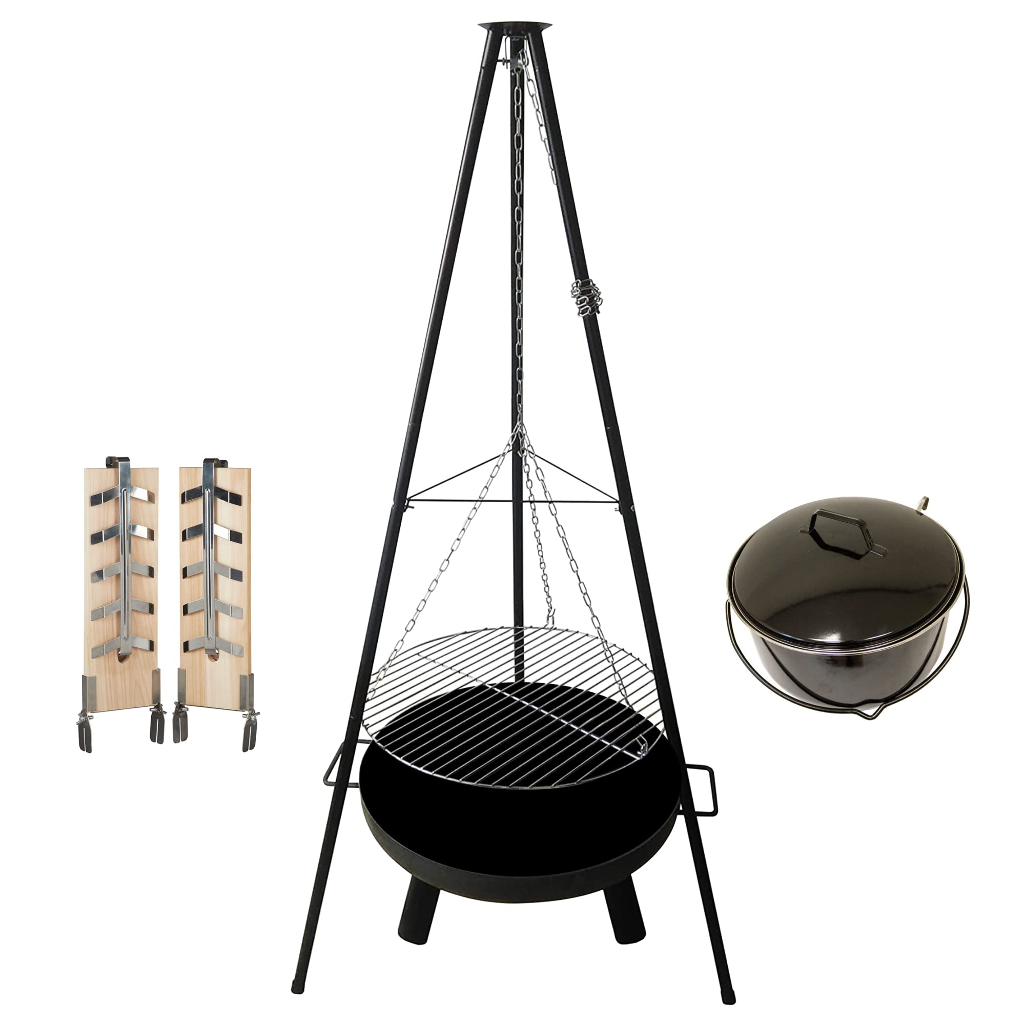 lemodo-schwenkgrill-holzkohlegrill-4in1-mit-feuerschale image 1