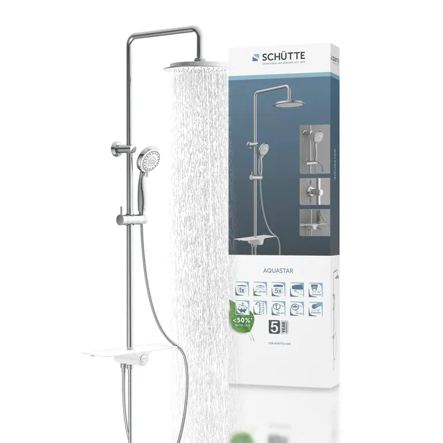 sch-tte-aquastar-duschset-regendusche-chrom-wei-240-mm-kopfbrause image 1