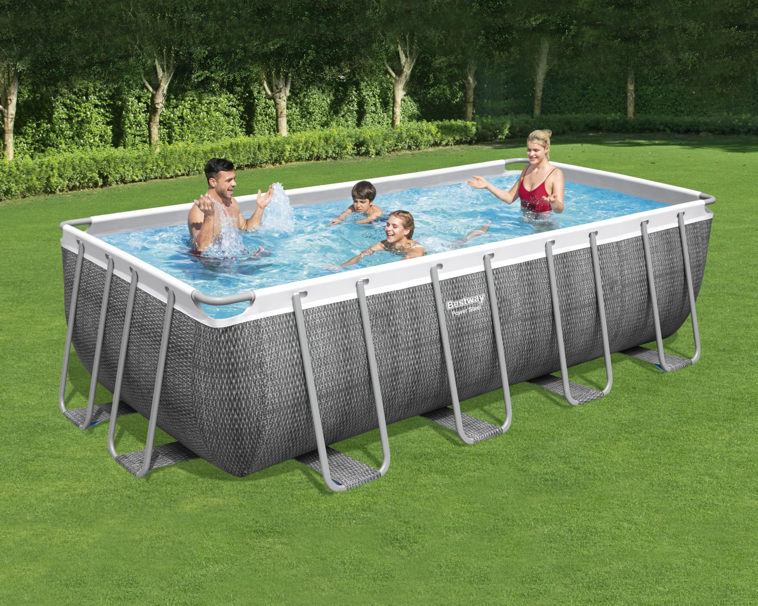 bestway-power-steel-frame-pool-set-rattan-optik-488x244x122-cm image 2