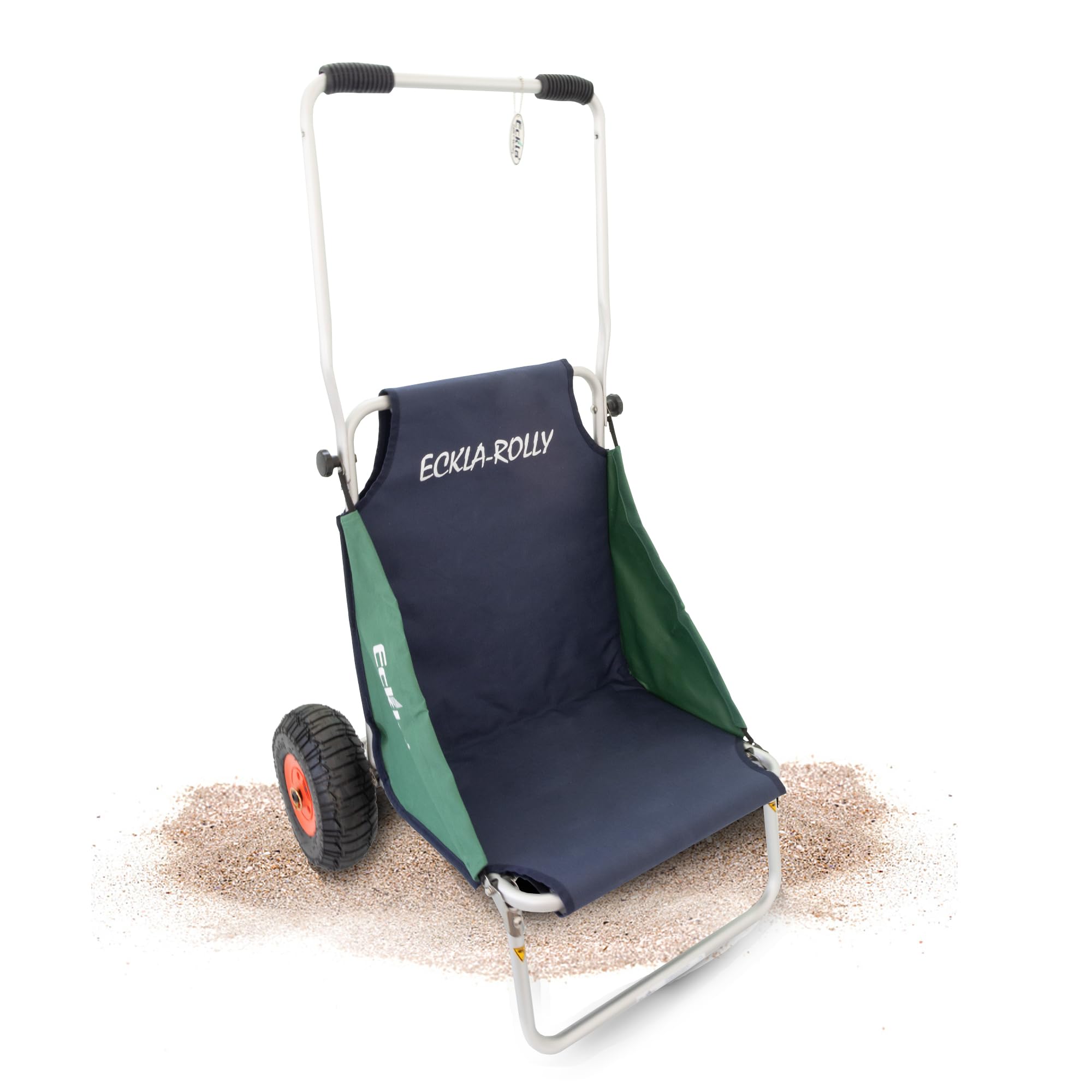 eckla-beach-rolly-klappbarer-strand-trolley-mit-sitz-und-luftreifen image 1