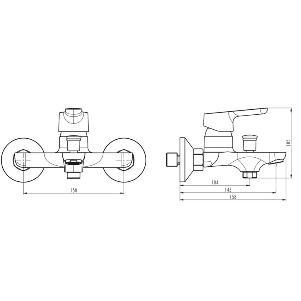sch-tte-105-mm-mischbatterie-dusch-wannenarmatur-chrom image 2