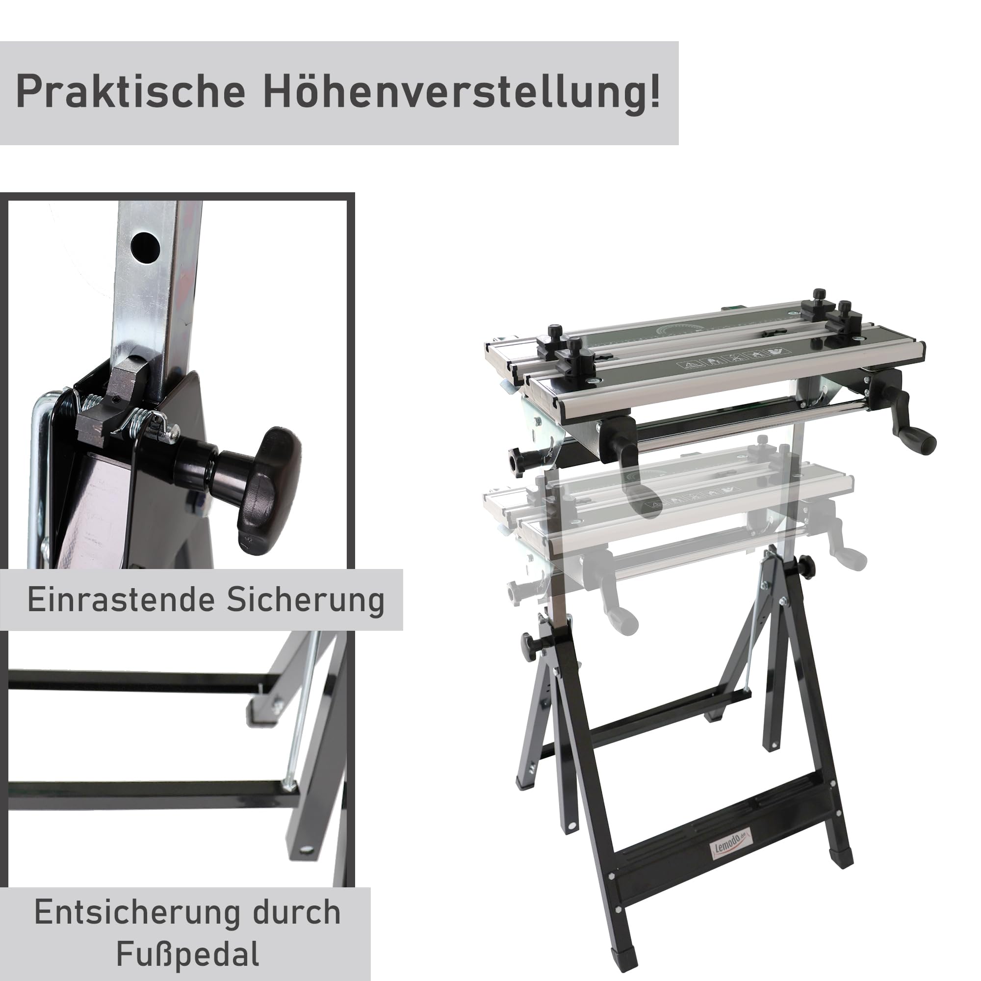 lemodo-mobile-werkbank-klappbar-arbeitstisch-stahl-aluminium-neigungsverstellbar image 5