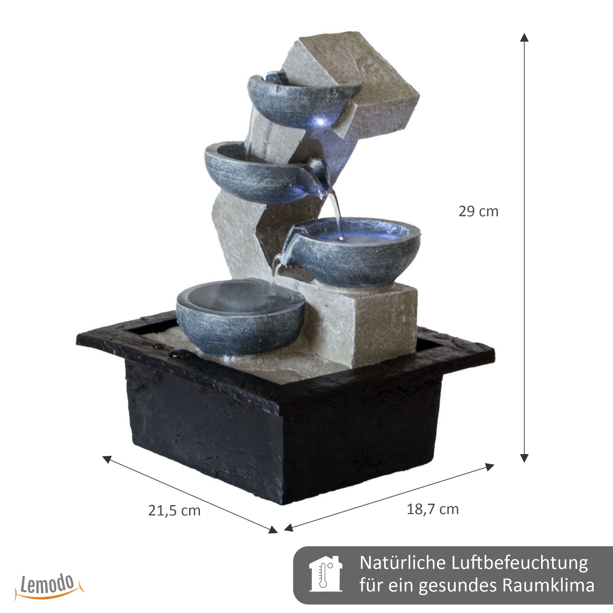 lemodo-zimmerbrunnen-tischbrunnen-beton-optik-mit-led-und-pumpe image 3