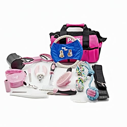 p-k-tierpflege-spielset-15-teilig-pink-hunde-set-mit-leine-b-rste-spielzeug image 4