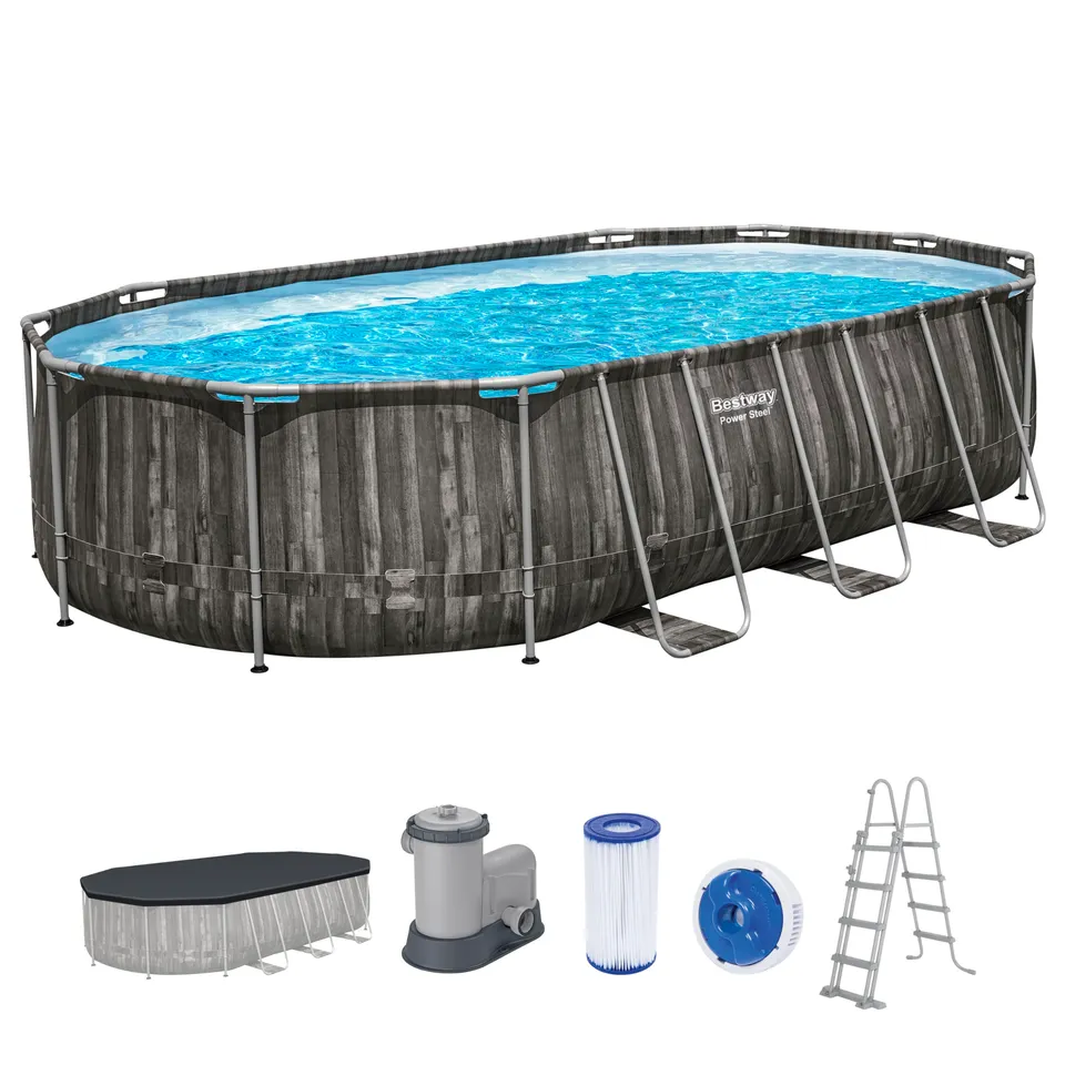 bestway-power-steel-frame-pool-oval-610-x-366-x-122-cm-komplett-set image 1