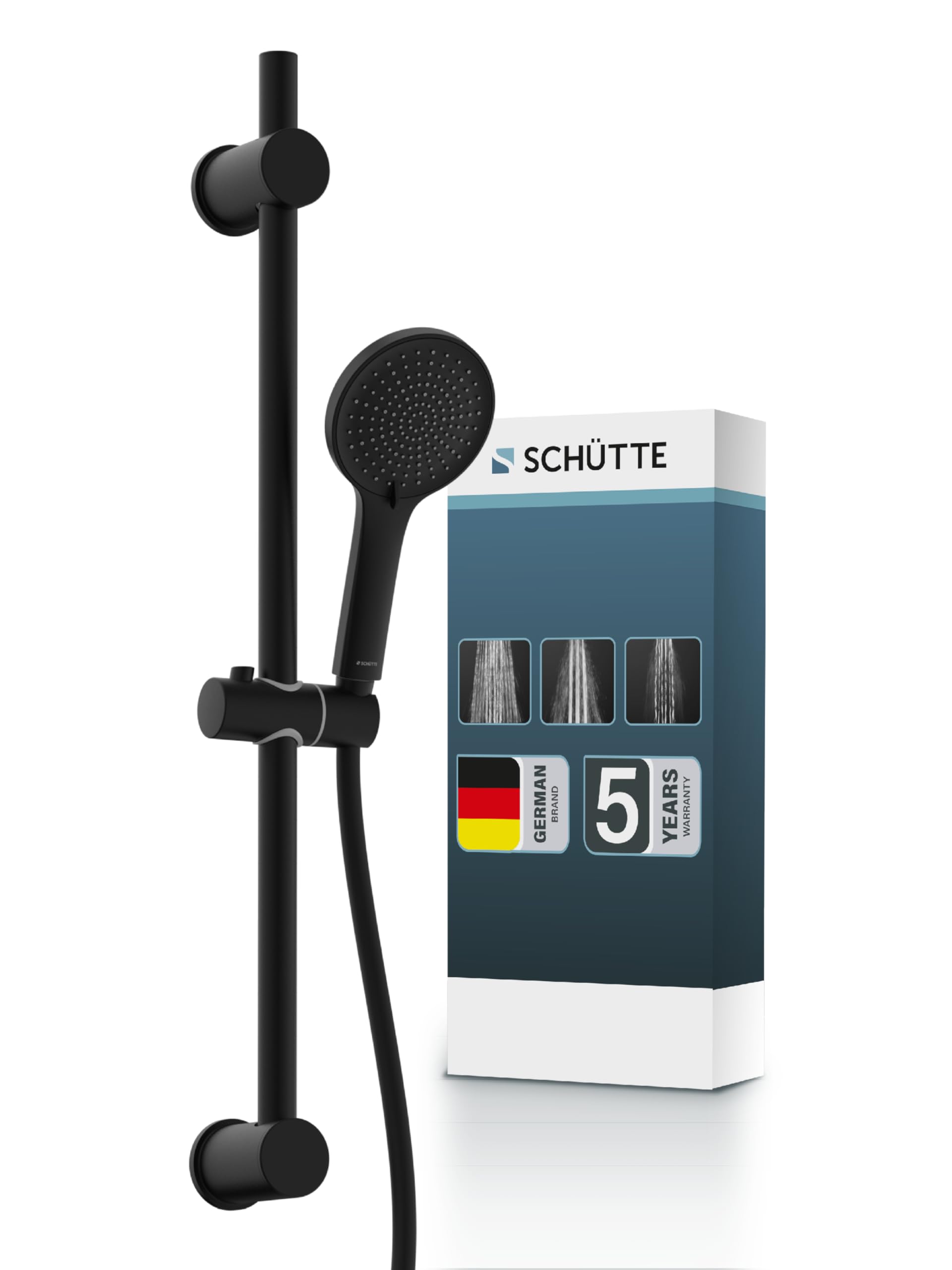 sch-tte-raven-black-series-duschstange-70-cm-mit-handbrause-und-schlauch-schwarz image 1