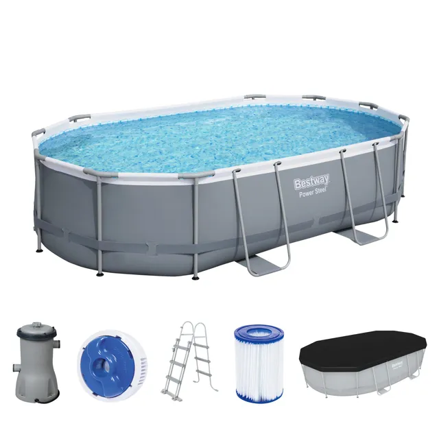 lemodo-bestway-power-steel-frame-pool-set-488x305x107-cm-oval-mit-filterpumpe image 1