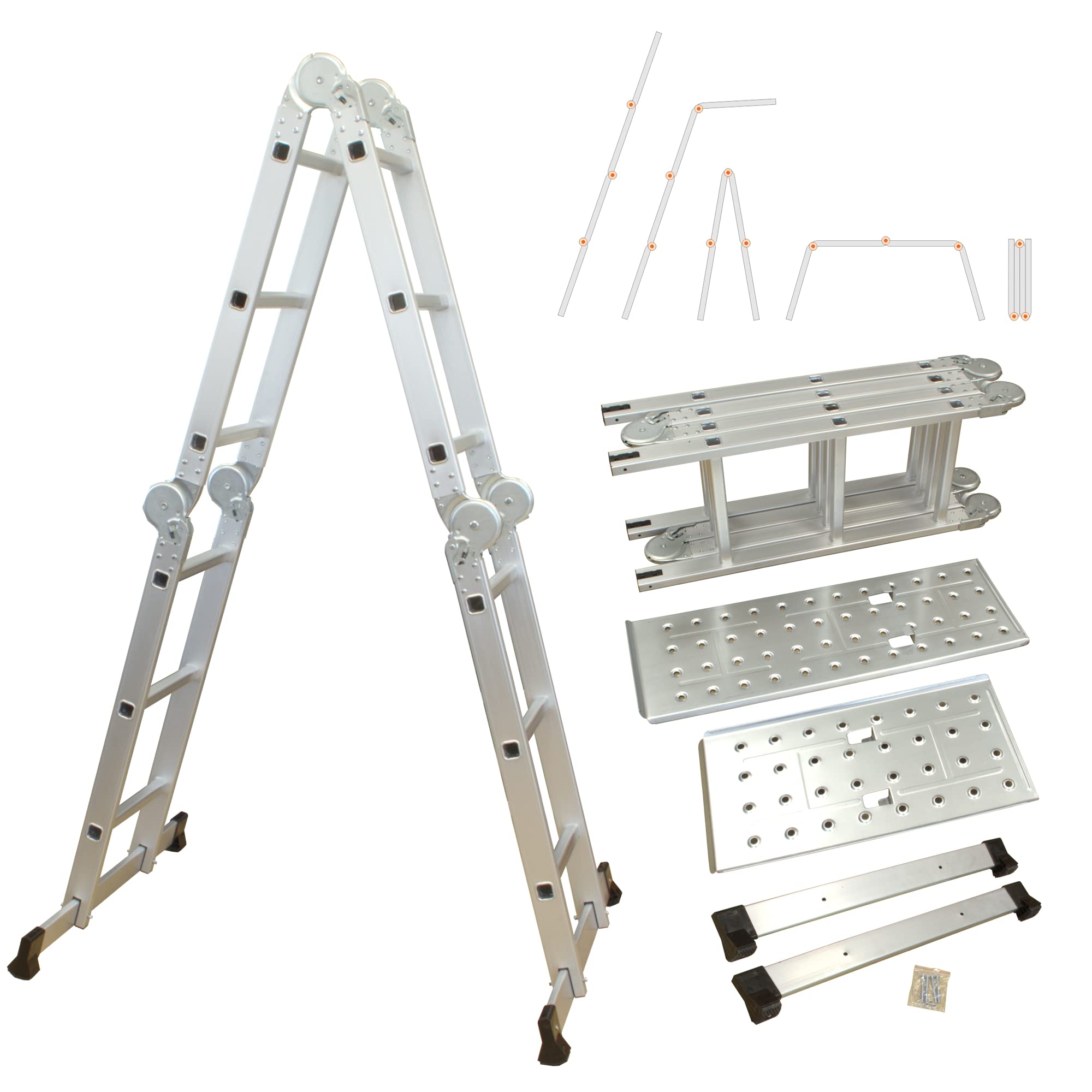 lemodo-alu-multifunktionsleiter-4x3-sprossen-356-cm-klappbar-bis-150-kg image 1