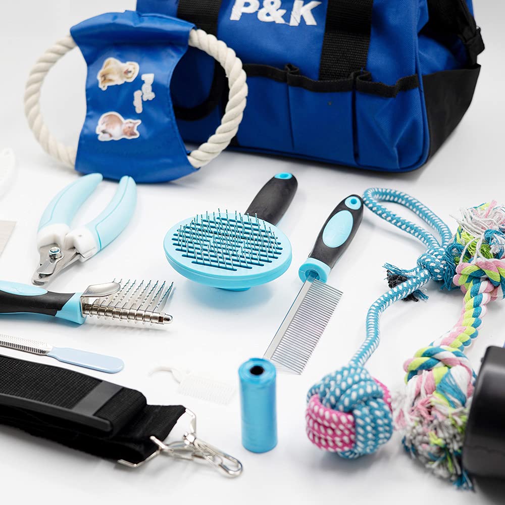 p-k-15-teiliges-tierpflege-spielset-blau-f-r-hunde image 2