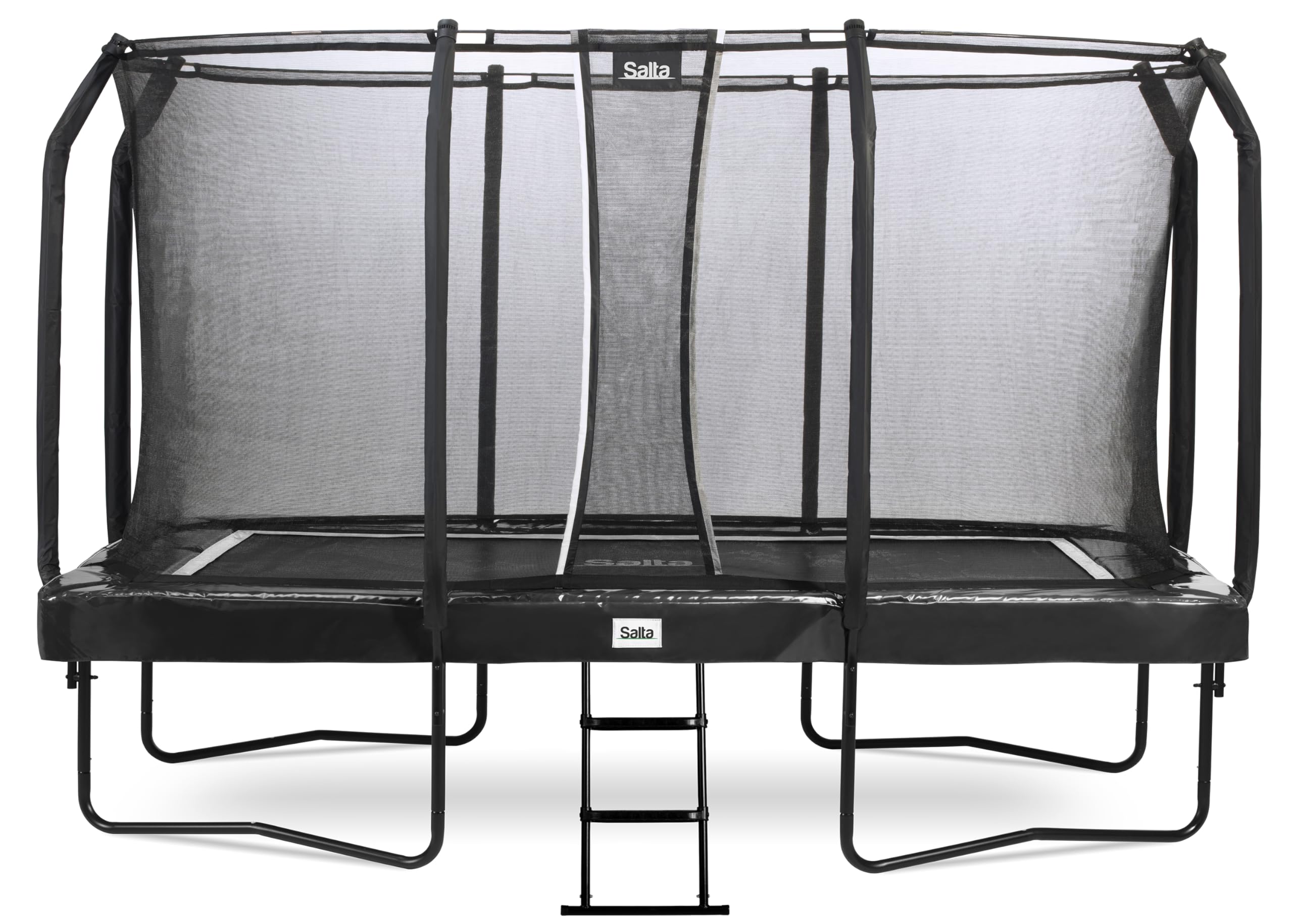 salta-first-class-trampolin-rechteckig-366x214-cm-schwarz-mit-netz-und-leiter image 1