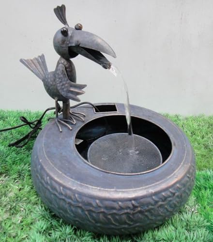 lemodo-metallbrunnen-mit-vogel-34x28x30-cm-inkl-pumpe image 5