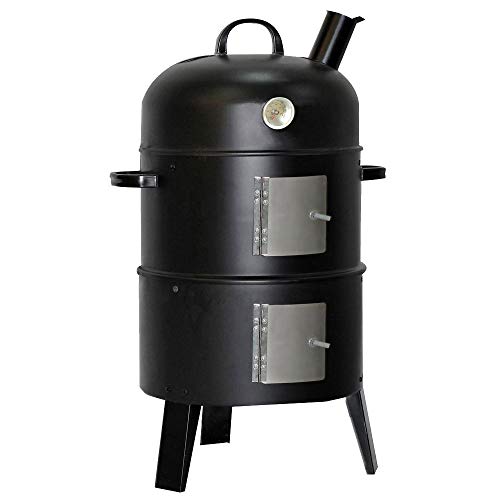 lemodo-smoker-grill-r-ucherofen-holzkohle-41cm-mit-thermometer image 2