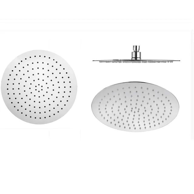 gr-nblatt-kopfbrause-edelstahl-300-mm-rund-extraslim-2mm-regenbrause image 1