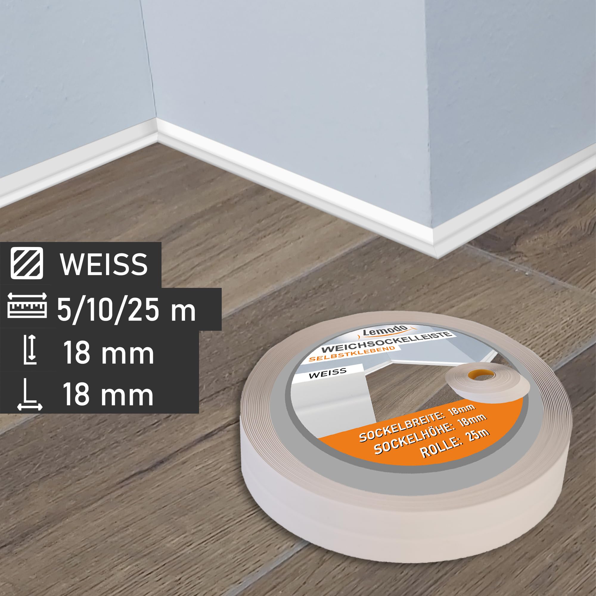 lemodo-sockelleiste-selbstklebend-5-m-wei-50-x-15-mm-weichsockelleiste-pvc image 3