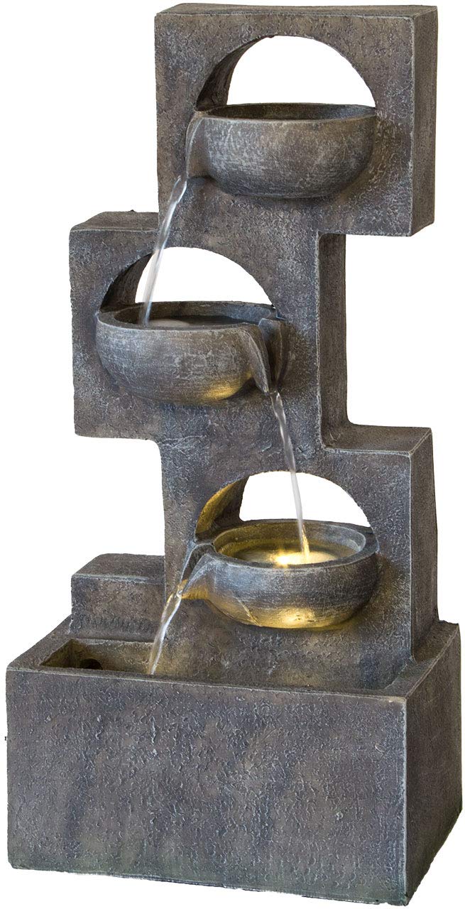 lemodo-nativ-zimmerbrunnen-eckig-led-polyresin-innenbrunnen image 1